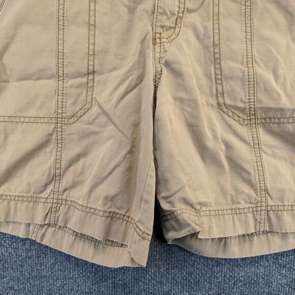 Eddie Bauer Women's Chino Shorts Tan Size 8 100% Cotton Slash Pockets - Picture 7 of 11